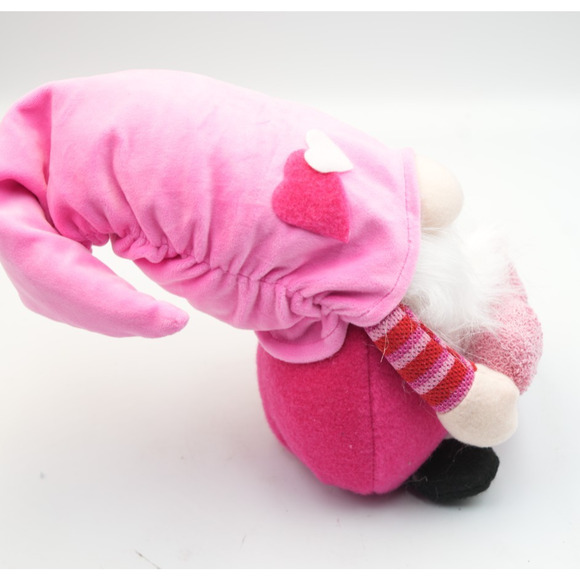 Valentine’s Day Plush Gnome – Pink Hat with Hearts Holding Love Pillow - Picture 2 of 6